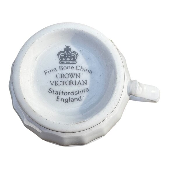 Crown Staffordshire Fine Bone China Floral Teacup & Saucer Set Victorian England - Picture 7 of 13